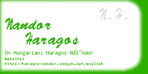 nandor haragos business card